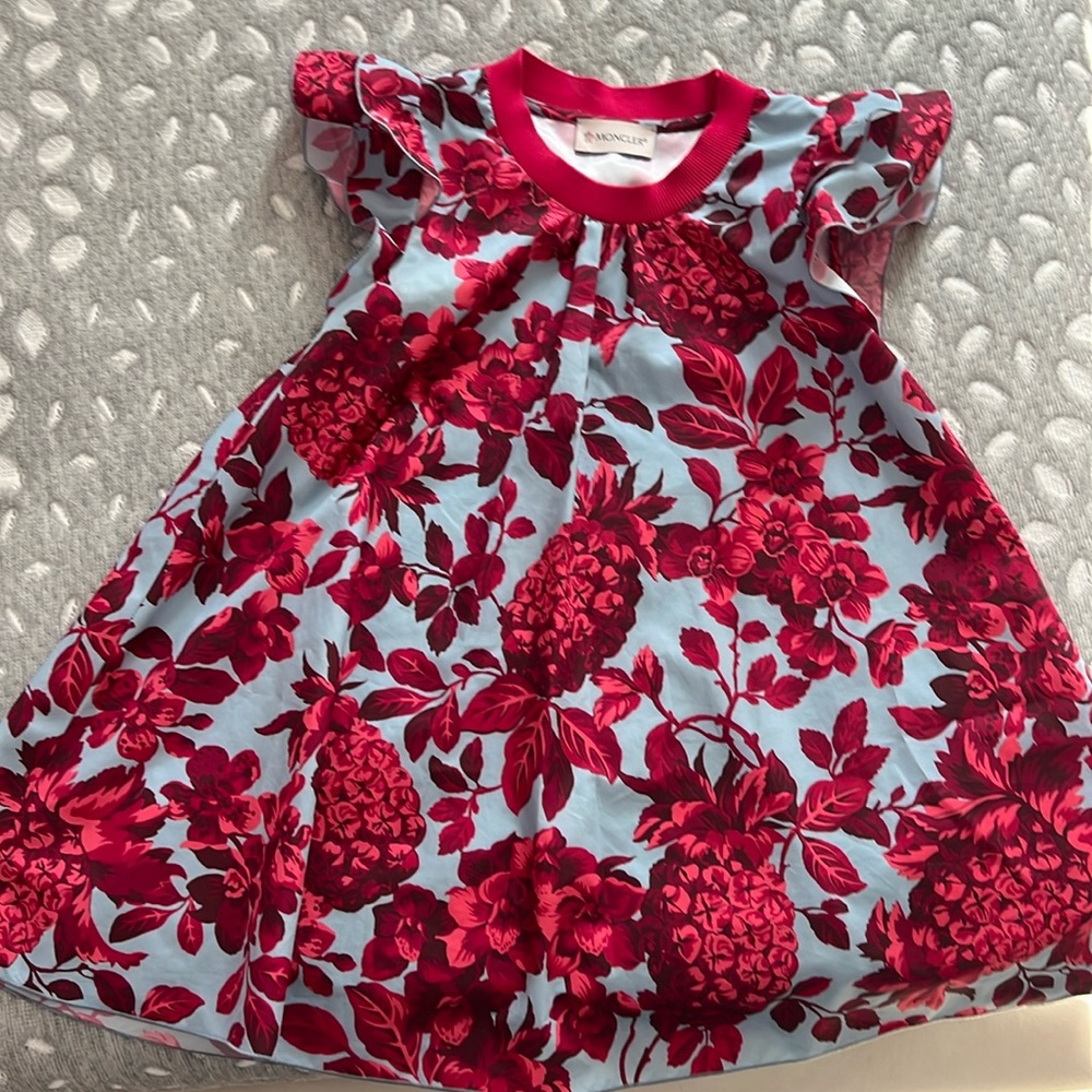 Moncler girls floral dress, made in Italy.